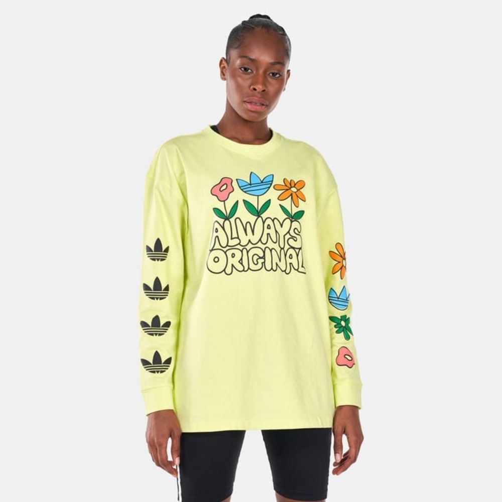 ADIDAS🌷Neon Floral Longsleeve Tee - Picture 4 of 16